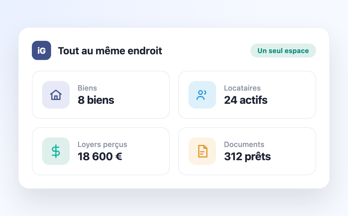 Tous vos biens, locataires, loyers et documents centralisés dans un seul espace iGestionlocative